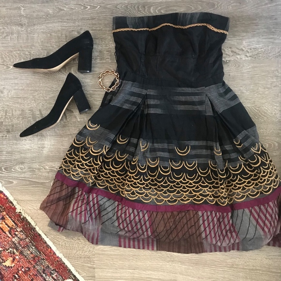 Anthropologie Floreat Womens Strapless Dress - Picture 1 of 2